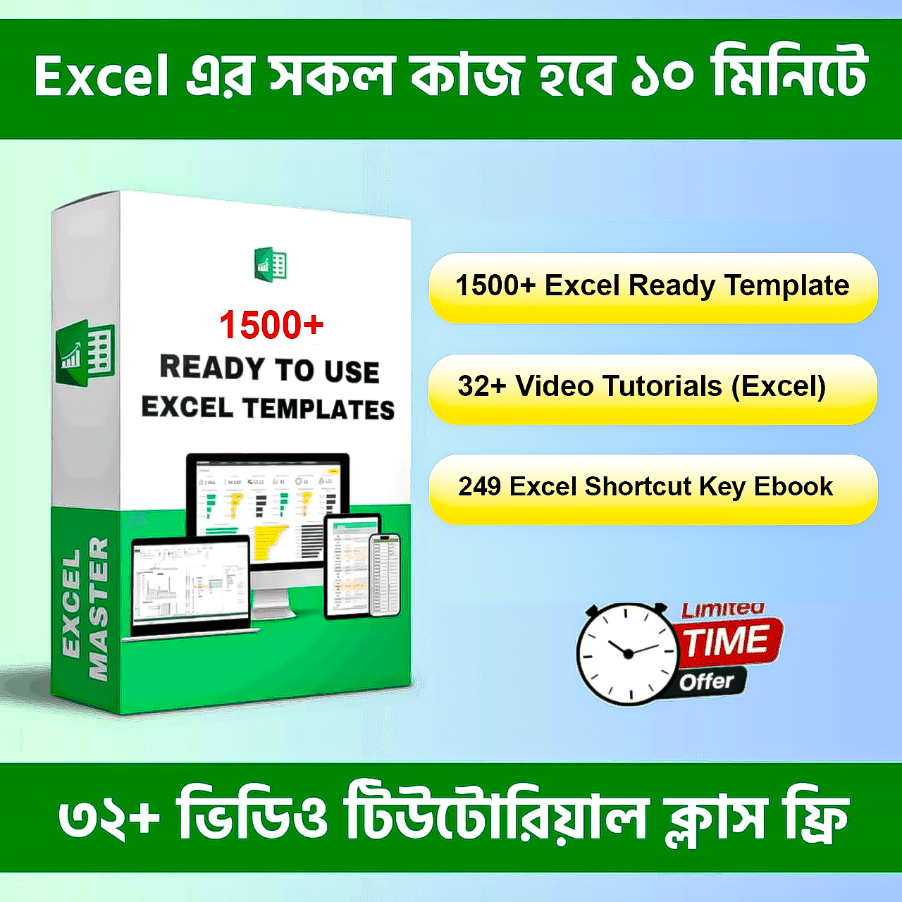1500+ Excel Ready Template & 32+ Video Tutorials and Excel keyboard shortcut pdf